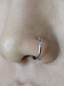 Vaerine 1pc Women Fake Pierced Nose Ring Septum Non Piercing Nose Clip Rock Hip Hop 925 Silver Fashion Punk Body Jewelry - Nose Ring - View 5