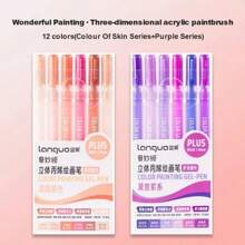 6 Colors Languo Feutre Acrylique Paint Markers Pens Stationery Acrylic Gel Pen 1.0mm For Rock Ceramic Glass Wood Drawing Writing Art School Supplies