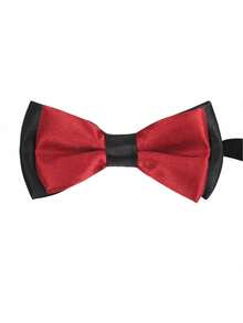 Red Young Boys Suits, 2 Pieces Suit, Vest, Pants, Tie, Bowknot - Burgundy - View 7