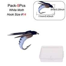 5 piezas de moscas de pesca con mosca realistas, moscas artificiales biológicas tipo insecto para pescar lubina, trucha y carpa - Multicolor - Ver 17