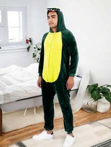 Pijama Unisex Dinosaurio Tipo Mameluco - Verde - Ver 1