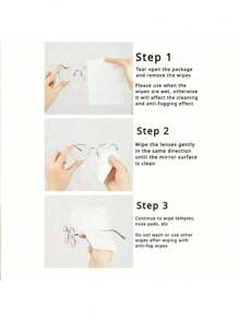 10/50/100/500 piezas Toallitas húmedas para gafas, paños desechables para gafas con función antivaho, que también se pueden usar para limpiar pantallas de teléfonos móviles, cámaras, etc.