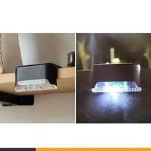 12/24 Pieces Solar Fence Lights - Outdoor Deck & Ladder Lighting With Warm White Glow, Easy To Install, Suitable For Garden, Patio, Patio & Passage, Patio Decorative Lights IP55 - 24pcs(白光) - 查看 3