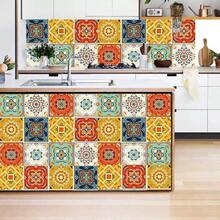 Bohemian Style Wallpaper, Multiple Specifications Of Detachable Contact Paper, Waterproof, Oil Resistant, Flame-Retardant, Suitable For Kitchen, Bathroom, Bedroom Backgrounds, Dormitory Wall Decoration, Vinyl Wallpaper, Decoration Stickers Peel Off Wall Panel Wallpaper, Spring Decoration Stickers Renew Your Home - Multicolor - View 10