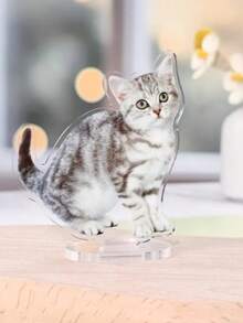 1个定制亚克力猫咪立牌 - 可印上您爱猫的照片，可爱时尚设计，防水，独特的家居装饰，送给爱猫人士的完美礼物 - 适合生日、节日、圣诞节、情人节等场合，印刷图案 - 彩色 - 查看 6