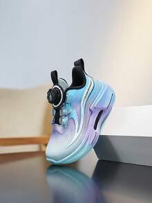 High-Top Youngsters's Lace-Up PU Upper Outdoor Casual Sports Shoes, Comfortable And Fashionable Field Training Sports Basketball Shoes - Lilac Purple - View 3