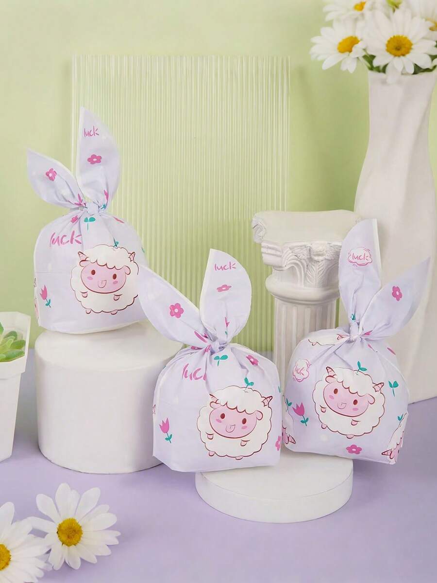 50/20/10 Túi quà hình tai cừu và tai dê với thiết kế dễ thương, túi đựng kẹo in hoa, thích hợp cho các bữa tiệc Eid Al-Adha, tiệc sinh nhật và tiệc mừng em bé. - Xem 1