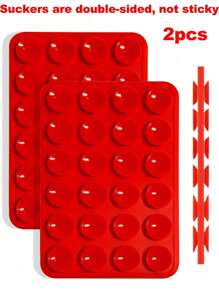 1 pieza/2 piezas Soporte para teléfono con ventosa de silicona doble cara, forma cuadrada, 14 opciones de color, soporte móvil, portátil y móvil