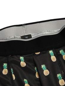 Men's Pineapple Print Boxer Briefs - Black - View 3