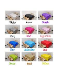 1/5pcs Disposable Plastic Rectangular Tablecloth, Various Colors For Birthday, Shower, Wedding, Ice Cream And Ocean Party Decorations, Birthday Wedding Room Decor - Multicolor - View 5