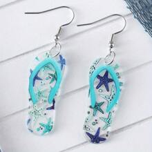 Ozean-Stil Acryl Pantoffel Design Tropfen Ohrringe, passend zu täglichen Outfits, Party-Accessoires, perfekter Schmuck für den Sommerurlaub