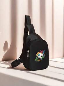 Custom Mini Chest Bag, Can Print Personalized Name Or Holiday Greetings. Create Your Own Exclusive Bag, Back To School Backpack, Crossbody Bag, Suitable For Daily School, Travel, Vacation And Other Occasions. Multi-Functional, Decorative, Letter Pattern, Fashionable, Soft, Modern, Colorful, Cute, Adorable, Casual, Customized, Personalized - Multicolor - View 7