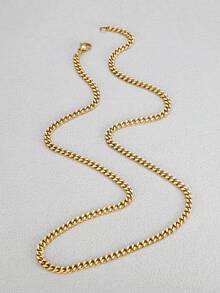 MONALLY 18K镀金简约时尚磨扭链锁骨链金项链女款不锈钢首饰配饰闺蜜毕业礼物