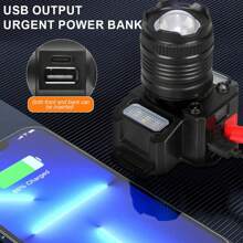 Czołówka z czujnikiem ruchu na zewnątrz + szybkie ładowanie typu C / wodoodporność IPX5, 5 trybów oświetlenia (wysoki/niski/stroboskopowy/boczny/SOS) + obrotowy zoom 360°, wyjście Power Bank + duży wyświetlacz pojemności baterii, latarka czołowa do wędkowania i biwakowania, latarka awaryjna