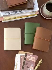 1pc/1 Set A6/A7/A8/M5 Portable Loose-Leaf Binder, Available In Multiple Colors Including Pink, Purple, Gray, PU Leather Planner Notebook, Refillable Pages, Storage Bag, Plan Book, Planning Pages School Supplies, Back To School