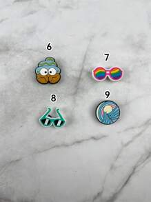 1 Set Of 9 Pieces Turtle & Sailing Boat Cartoon Patterns Compatible Sandals And Bracelet Accessories, DIY Customized Slippers And Phone Decorations, Suitable For Beach Holiday, Birthday And Festival Gifts