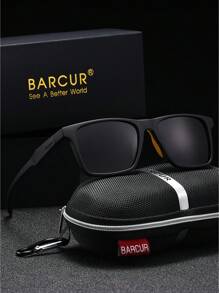 BARCUR Gafas de sol polarizadas BARCUR de PC para hombres, nuevas, con protección UV, anti-reflejo, ultra-ligeras, anti-caída, espejo deportivo para fotografía callejera, para verano, playa, vacaciones y exteriores