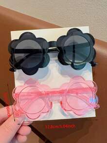 2/4pcs 2026 New Cute Gradient Sunflower Fashion Sunglasses For Girls, Card Display Only, Excluding Shipping Fee - Multicolor - View 3