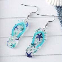 Ozean-Stil Acryl Pantoffel Design Tropfen Ohrringe, passend zu täglichen Outfits, Party-Accessoires, perfekter Schmuck für den Sommerurlaub