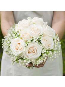 2/10/20/30 /80Pcs Breath Flowers White Gypsophila Bouquets, Real Touch White Fake Flowers UV Resistant Fake White Flowers For Wedding Party Home Decoration,