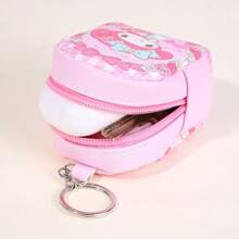 Sanrio Sanrio 1pc Girl Style Storage Bag, Cute Data Cable, Key, Change And Sanitary Pad Storage, Fashionable Storage Mini Keychain Small Bag