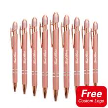 1pc/2pcs/5pcs/10pcs/20pcs/30pcs Metal Creative Pink Gold Pen, Customized Laser Engraved Logo, Name, Teacher Gift, Office Signature Pen Back To School, Multi-Functional, Ornamental, Reusable, Modern, Colorful, Cute, Vintage, Cartoon, Kawaii, Custom, Personalized, Unique, Customized, Workers, Clients, Students, For Business/Work/Office, For School,Office Decor - Rose Gold - View 2