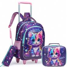 女童滚轮背包带轮子小学生幼儿园中小学生足球拉杆书包女童书包