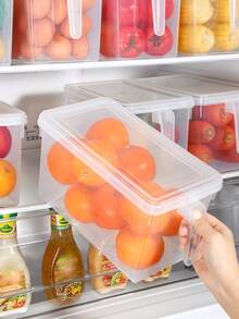 Portable Kitchen Storage Box, Refrigerator Food Preservation Organizer Box, Vegetable & Egg Storage Container - Clear - View 9