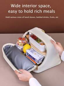 1 szt. Duża pojemność torby na lunch dla kobiet mężczyzn studentów, torba na lunch, szczelna izolowana miękka duża torba chłodząca na lunch - wielokrotnego użytku pudełko na lunch do pracy w biurze, szkoły, pikniku, plaży, torby organizatora szkoły, torby do przechowywania dla nauczycieli, zewnętrzny pakiet lodu, zewnętrzny pakiet termiczny, torby do klasy, torby organizatora do klasy