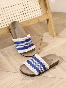 Girls' Retro Roman Princess Strap Sandals Children Casual Slippers For Summer - Blue - View 4