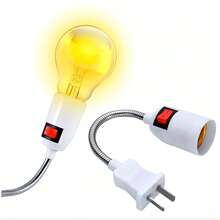 Socket Flexible Extensor De Foco E27 Con Interruptor Cuello Enchufe Clavija - luz blanca - Ver 1