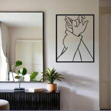 Romantic Holding Hands Metal Wall Art - Elegant And Simple Design, Perfect Gift For Couples, Suitable For Bedroom Or Office Decoration Gift Birthday Graduation, Suitable For Modern Home Decoration, Home Decoration, Room Decoration, Bedroom Decoration, Bathroom Decoration, Waterproof, Rust-Proof, , Wall Decoration,