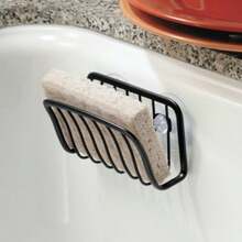 IDesign Axis Suction Cup Sponge Holder, Metal, Black, 4.5 X 2.2 X 2.2 Inch - Black - View 6