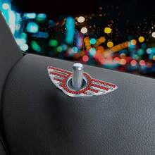 Universal Car Rhinestone Door Handle Decals, Thick Adhesive Wing Door Latch Stickers With Metal Rhinestone Wings For Car Window - Multicolor - View 5