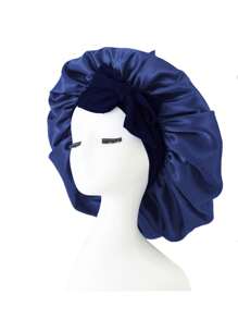 1 Piece Adjustable Satin Nightcap Strap - Soft And Comfortable Hair Cap For Men And Women, Elastic Strap Design, Comfortable Feel, Polyester Material, Perfect For Night Or Styling Back To SchoolHair Bonnet