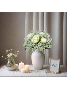 2/10/20/30 /80Pcs Breath Flowers White Gypsophila Bouquets, Real Touch White Fake Flowers UV Resistant Fake White Flowers For Wedding Party Home Decoration,