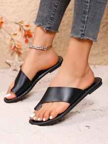Damen Lässig Mode Flache Sandalen, Offene Zehe Slide Slip-On Strand Flip Flops