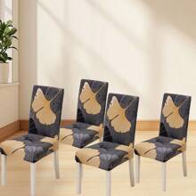 1 pezzo / 4 pz Coprisedia in tessuto di seta di latte, con stampa floreale antiscivolo e stretch, coprisediasdecorative, multicolore, adatte alla maggior parte delle sedie, 1 set / 4 set, per tutte le stagioni