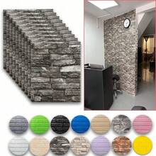 5 件/10 件 3D 防水自粘墙贴、泡沫壁纸、仿砖墙贴、软装饰墙板、卧室客厅儿童房背景贴花、防撞、防潮瓷砖贴纸房间装饰家居装饰墙面装饰浴室装饰卧室装饰房间装饰用品客厅装饰房屋装饰家居装饰客厅墙纸墙艺术壁纸