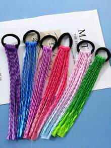 1 件儿童发饰，婴儿编织假发马尾辫发带，女孩凌乱发髻发带 - 假髮辮 - 查看 2