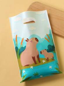 10/25Pcs Capybara Theme Gift Bag,Beaver Gift Wrapping Bag,Tote Bag,Gift Packaging Bag,Storage Bag,Capybara Party Favor Bag,Wedding Supplies,Bridal Shower Favors,Babyshower Decor,Gender Reveal Party Supplies,Birthday Party Favors,Holiday Celebrations Supplies, Event Accessories - Capibara - View 4