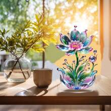 This Acrylic Flower Ornament Is Absolutely Stunning! 2D Graphic Design Is Very Unique And Can Add A Unique Artistic Atmosphere To Your Desktop. Its Colors Are Very Bright, And The Colorful Flowers Make People Feel Happy When They See It.