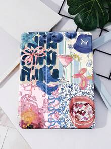 Retro CollageCase Compatible With IPad 10.2 Inch 2021/2020 IPad 9th/8th Generation,Compatible With Samsung Galaxy Tab A8 10.5 Inch 2022, TabCover,With Pen Holder,Supports Automatic Sleep/Wake Lid - Multicolor - View 3