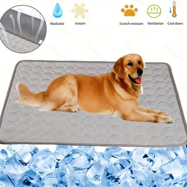 1pc Summer Pet Ice Pad, Pet Home Cooling Pad, Summer Cooling Pet Cooling Pad, Portable And Washable, Suitable For Summer Comfort, Used For Dog House/Sofa/Bed