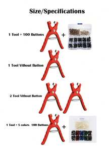 752/101pcs Crochet Eye Tools - Crochet Hooks For Installing Crochet Eyes, Plush Eye Making Materials, Includes 100pcs Eyes - Multicolor - View 2