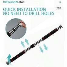 Adjustable Single Bar Doorway Pull Up Bar, Fitness Equipment, Suitable For Men And Women, Adjustable Length 60-100cm, Home Gym - Black - View 4