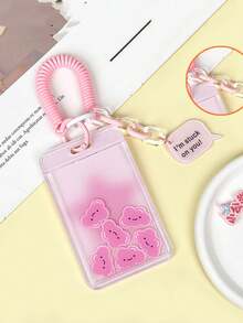 1pc Cute Rocking Shaker Transparent Card Holder, Various Creative Styles Student ID Badge Card Protector Case With Funny Latch - Multicolor - View 11