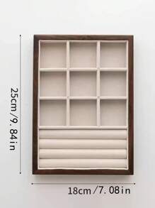 1 Stück Schmuckorganisator Tablett in Walnussholzfarbe, Halter für Halsketten, Ringe und Schmuck, Geschenkbox für Mädchen, Aufbewahrungsbox, Reisegeschenk