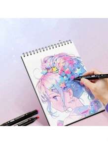 Conjunto de Canetas Marcadoras de Cabeça Dupla - 24/36/48/60/80/120 Cores - Ideal para Pintura Artística e Uso Escolar