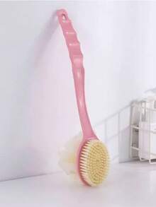 1 件双面长柄软毛丝瓜络去角质沐浴刷，二合一沐浴按摩器 - 彩色 - 查看 13